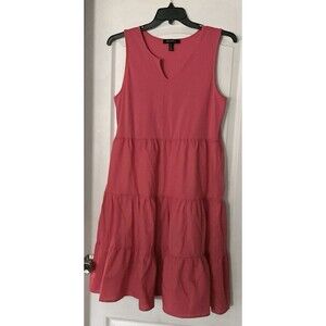 Ellen Tracy Women's Tiered Mini Dress Size L, Coral